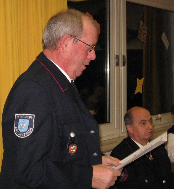 Feuerwehr Weinheim Abteilung Sulzbach Ehrenkommandant Bernd Rettig