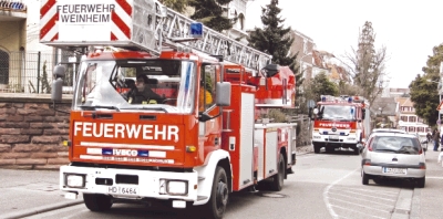 Unwetter Xynthia / Auch ein Brandmeldealarm musste die Feuerwehr Weinheim abarbeiten
