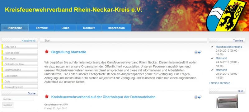 Neue Seite des KFV Rhein-Neckar-Kreis