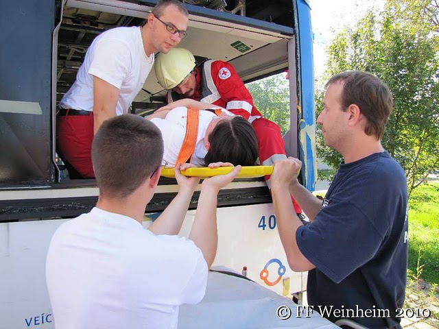 DRK Weinheim zur Übung im Feuerwehrzentrum Weinheim