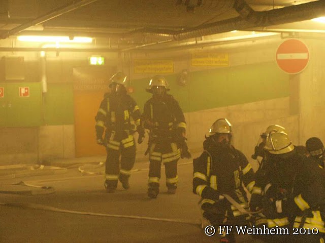 Übung Tiefgaragenbrand in der Bismarckstraße