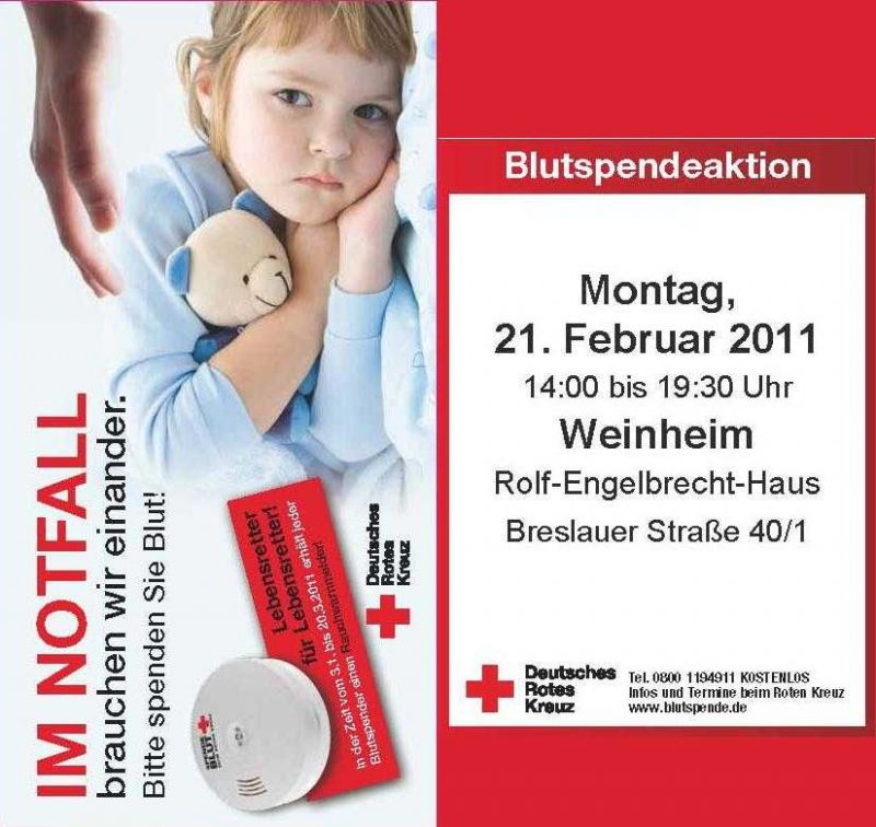 Blutspender erhalten Rauchmelder