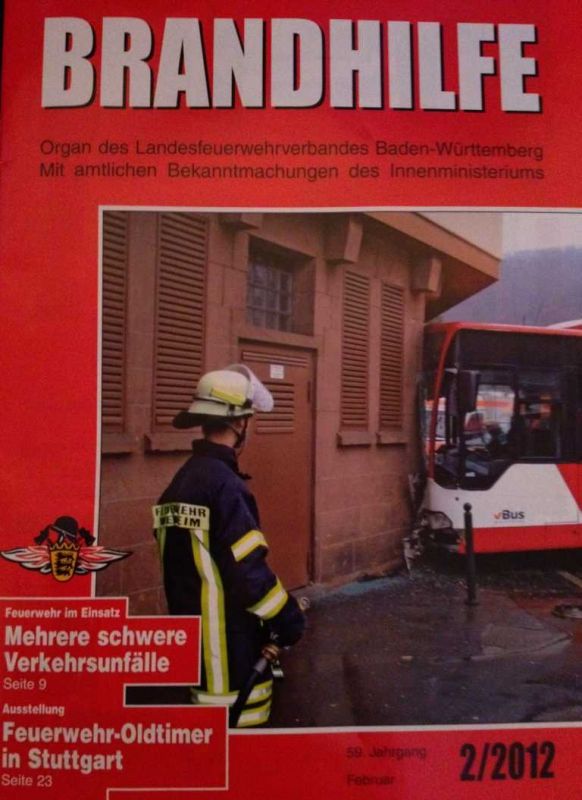 Brandhilfe 2/2012 Weinheim auf der Titelseite
