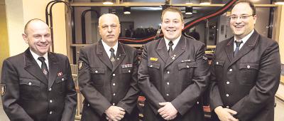 Das neue Führungstrio der Feuerwehr Weinheim Abteilung Stadt