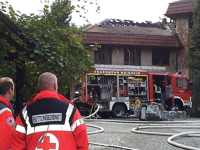 Zimmer- und Dachstuhlbrand in der Geriatrischen Rehabilitationsklinik Weinheim