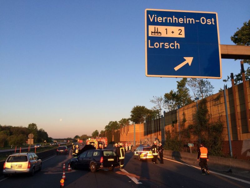 Unfall Höhe Anschlusstelle Viernheim Ost