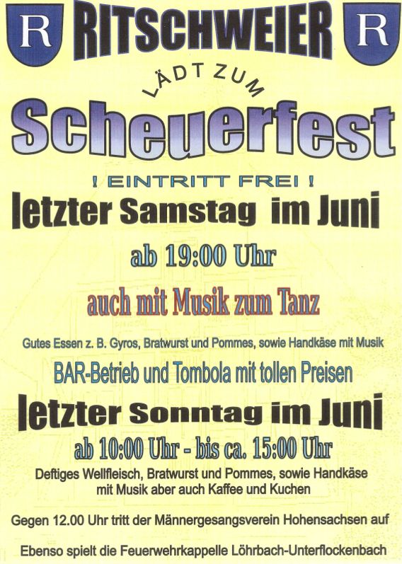 Scheuerfest in Ritschweier